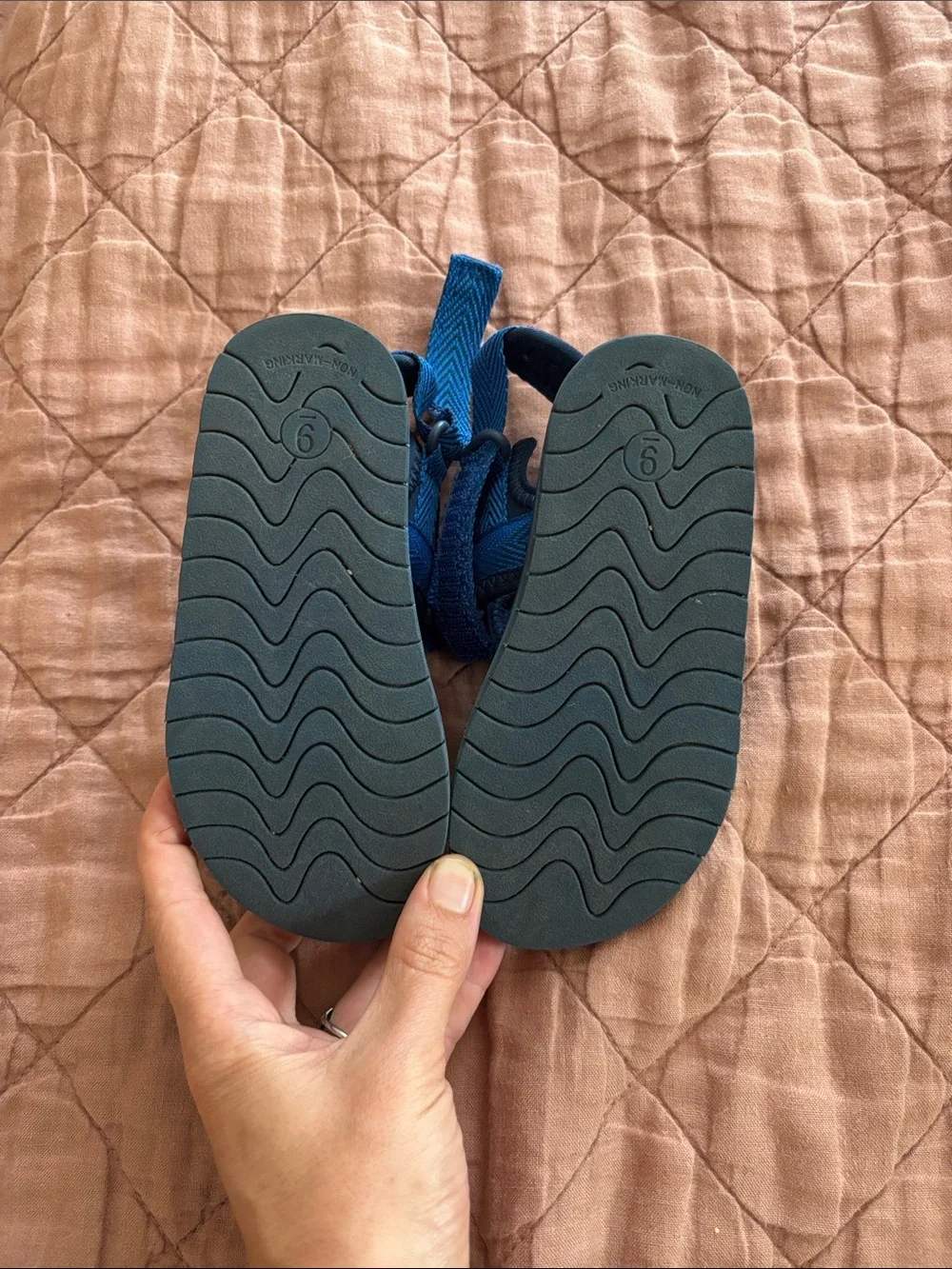 Kids Blue Adjustable Strap Sandals
